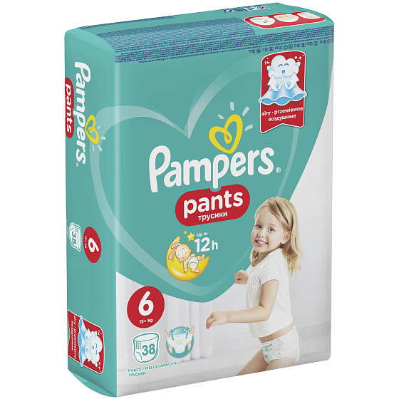 Pampers Pants Größe 6, 15+ kg Windelhöschen 38 Stück