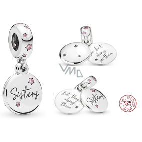 Sterling Silber 925 Sisters - Du kannst sie nicht immer sehen, aber sie ist immer da, 2in1 Familienarmband-Anhänger Sterling Silber 925 Sisters - Du kannst sie nicht immer sehen, aber sie ist immer da, 2in1 Familienarmband-Anhänger
