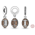 Charme Sterling Silber 925 American Football, Anhänger am Armband Sport