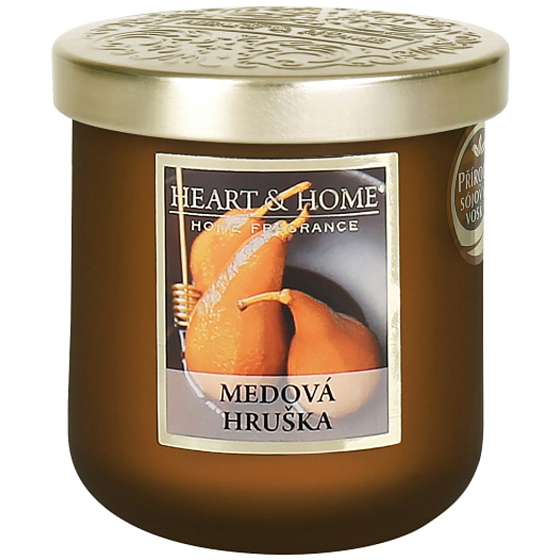 Heart & Home Honig-Birne Soja-Duftkerze Medium brennt bis zu 30 Stunden 110 g