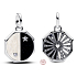 Charm Sterlingové stříbro 925 Jin and Jang, přívěsek na náramek symbol
