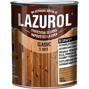 Lazurol Classic S1023 dünnschichtige Lasur für Holz mit Ölgehalt, 0021 Nussbaum, 750 ml