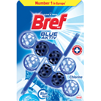 Bref WC Blue Aktiv Chlorine, WC blok v kuličkách, barví vodu modrým odstínem 2 × 50 g