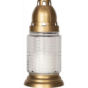 Bispol hřbitovní skleněná lampa elegantní, doba hoření 15 hodin 50 g, výška 16,5 cm