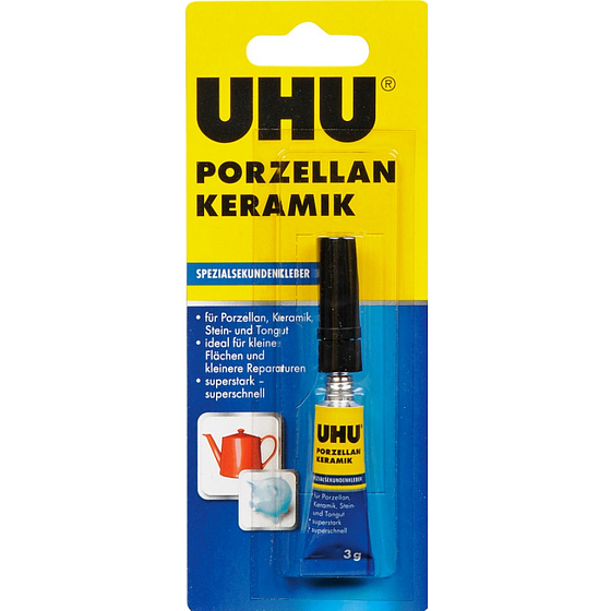 Uhu Porzellan Keramik Sofortkleber zum Verkleben von Porzellan und Keramik 3 g
