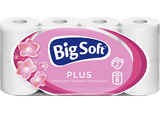 Big Soft Plus 2-lagiges Toilettenpapier, 8 Rollen, 17,6 m Rolle
