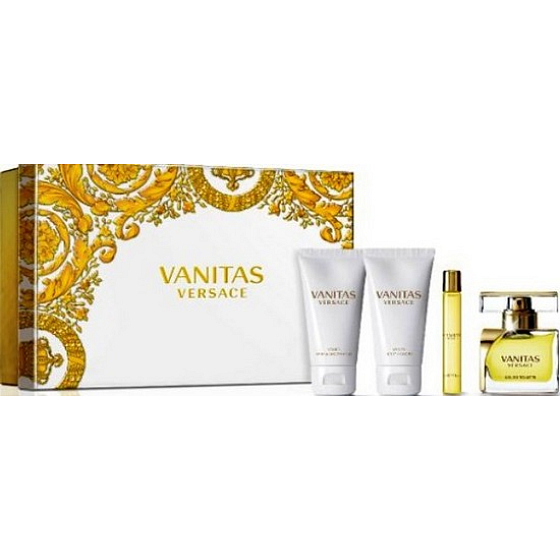 Versace Vanitas Eau de Toilette 50 ml + Körperlotion 50 ml + Duschgel 50 ml + Rollerball 10 ml, Geschenkset