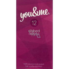 You & Me Ribbed gerändeltes geschmiertes Kondom 12 Stück