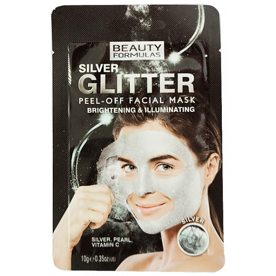 Schönheitsformeln Silber & glitzernde Peeling-Gesichtsmaske 10 g
