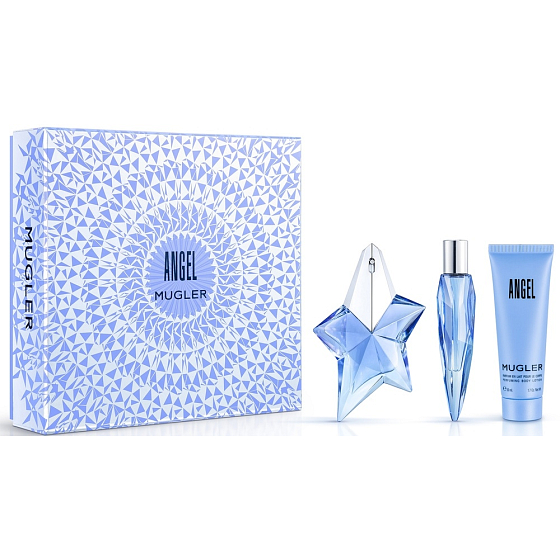 Thierry Mugler Angel parfümierte wasserfüllbare Flasche für Frauen 25 ml + Körperlotion 50 ml + Miniatur 10 ml, Geschenkset