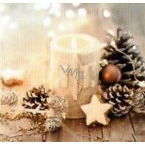 Nekupto Weihnachtsgeschenkkarten Kerze, Zapfen 6,5 x 6,5 cm 6 Stück