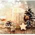 Nekupto Weihnachtsgeschenkkarten Kerze, Zapfen 6,5 x 6,5 cm 6 Stück