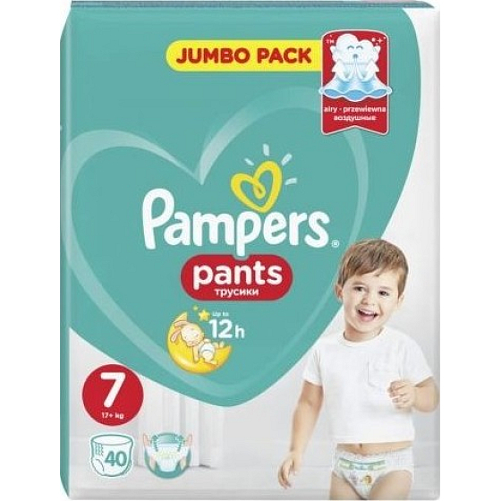 Pampers Pants Größe 7, 17+ kg Windelhöschen 40 Stück