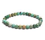 Türkis Peru Armband elastisch Naturstein, Kugel 6 mm / 16-17 cm, Borstenstein, Talisman der Reisenden und Tierliebhaber
