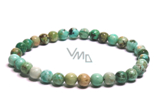 Türkis Peru Armband elastisch Naturstein, Kugel 6 mm / 16-17 cm, Borstenstein, Talisman der Reisenden und Tierliebhaber