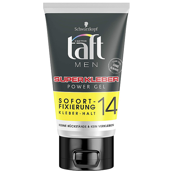 Taft Men Power Gel Super Kleber extrem starkes und schnell fixierendes Haargel 150 ml
