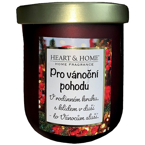 Heart & Home Warm Christmas Soja-Duftkerze mit Aufschrift For Christmas comfort 110 g