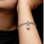 Sterling Silber 925 Red Nose Reindeer - Lass dein Licht leuchten, Weihnachts-Armband-Anhänger