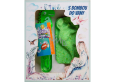 Bohemia Gifts Dino Schaumbadkugel 80 g + Seifenblase 30 ml, Kosmetikset für Kinder