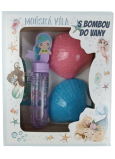 Bohemia Gifts Meeresfee Badebombe 2 x 50 g + Schaumbad 30 ml, Kosmetikset für Kinder
