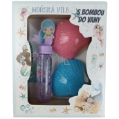 Bohemia Gifts Meeresfee Badebombe 2 x 50 g + Schaumbad 30 ml, Kosmetikset für Kinder