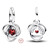 Charms Sterling Silber 925 Rot Dunkel Kreis Ewigkeit Januar, Anhänger Armband Symbol