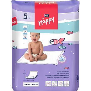 Bella Happy Windelunterlagen für Kinder, 90 × 60 cm, 5 Stk.