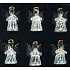 Engel aus Glas Set aus 6 Stück lockigem Rock 5 cm