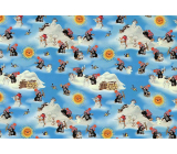 Nekupto Geschenkpapier 70 x 200 cm Weihnachtsmole hellblau 1 Rolle