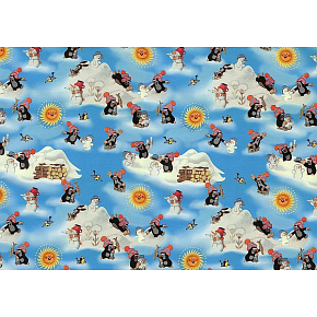Nekupto Geschenkpapier 70 x 200 cm Weihnachtsmole hellblau 1 Rolle