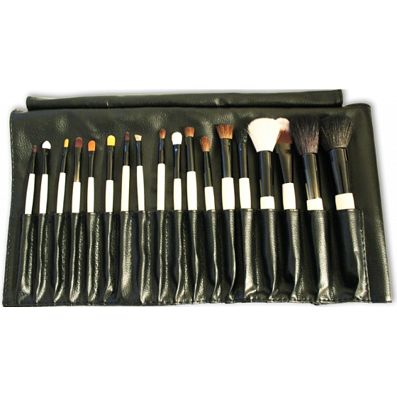 Sei schick! Professional White Set 18-teiliges Kosmetikpinsel-Set mit Natur- und Synthetikborsten