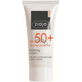 Ziaja Med Protecting SPF 50+ UVA + UVB mattierendes Sonnenschutzcreme für fettige und Mischhaut 50 ml