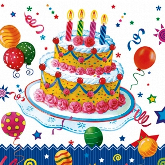 Daisy Papierservietten 3-lagig 33 x 33 cm 20 Stück Kuchen