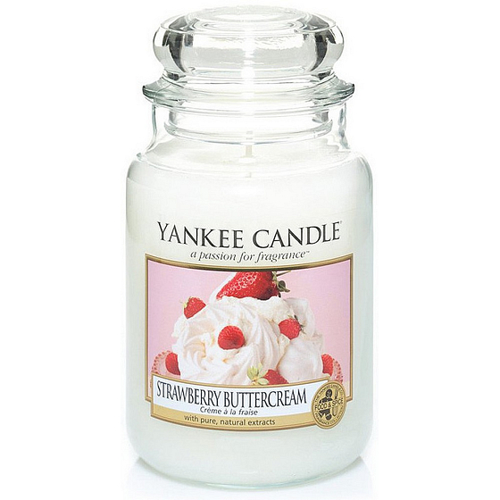 Yankee Candle Strawberry Buttercreme - Erdbeeren mit Schlagsahne Duftkerze Classic großes Glas 623 g