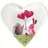Nekupto Magnet Herz weiß, Igel rosa Luftballons 4 cm