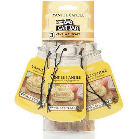 Yankee Candle Vanilla Cupcake - Vanille-Cupcake Classic Duftanhänger für das Auto, Papierset 12 g x 3 Stück