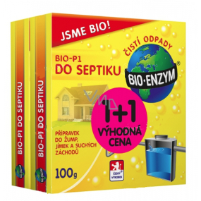 Bioenzym Bio-P1 Biologische Zubereitung für Klärgrube, Senkgrube, Trockentoilette 2 x 100 g, zur Entsorgung von organischen Verunreinigungen duopack