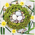 Aha Papierservietten 3 Lagen 33 x 33 cm 20 Stück Osterkranz grün, Narzissen, Tulpen