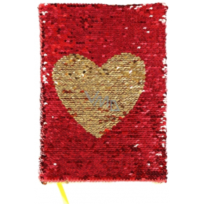 Albi Block mit Pailletten Herz 15 cm x 21 cm Albi Block mit Pailletten Herz 15 cm x 21 cm