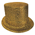 Karneval Zylinder mit Glitzergold 25 cm