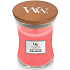 WoodWick Melon & Pink Quartz - Duftkerze mit Wassermelone und rosa Quarz mit Holzdocht und Deckelglas Medium 275 g