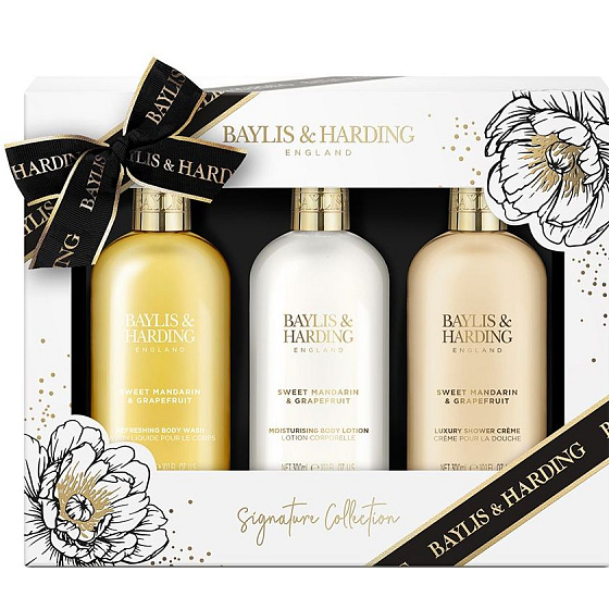Baylis & Harding Sweet Tangerine & Grapefruit Reinigungsgel 300 ml + Duschcreme 300 ml + Körperlotion 300 ml, Kosmetikset für Damen