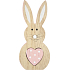 Kaninchen aus Holz mit rosa Herz 16 cm