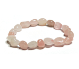 Rosenarmband elastisch Naturstein, Stein 8 - 10 mm / 16 - 17 cm, Liebesstein