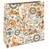 Nekupto Geschenkpapier Tasche Luxus 33 x 33 cm Weihnachten hölzerne Ornamente