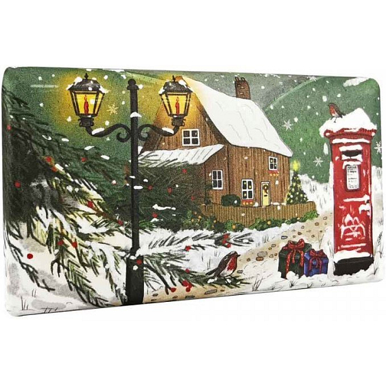 English Soap Winter landscape - Ivy & Holly Christmas natürliche parfümierte Toilettenseife mit Sheabutter 190 g