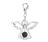 Schutzengel-Anhänger mit schwarzer Perle 29 x 37 mm 1 Stück