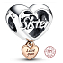 Sterling Silber 925 Herz und Inschrift Ich liebe dich Schwester - Love you Sister, Perle für Armband Familie