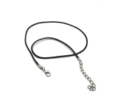 Gewachste Kordel schwarz mit Karabiner Länge 60 x 2 cm 1 Stück