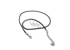 Gewachste Kordel schwarz mit Karabiner Länge 60 x 2 cm 1 Stück